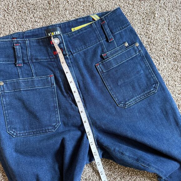 Maeve by Anthropologie Jeans Sz 28 Junie Slim High Rise Dark Wash Patch Pockets - Picture 6 of 7